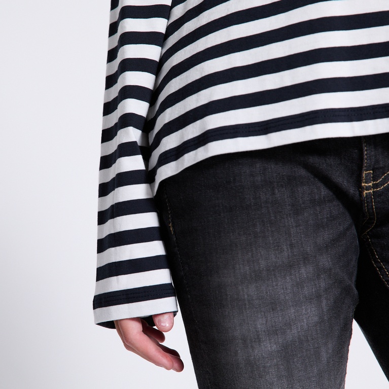 Striped longsleeve tee "Ammie star" Navy